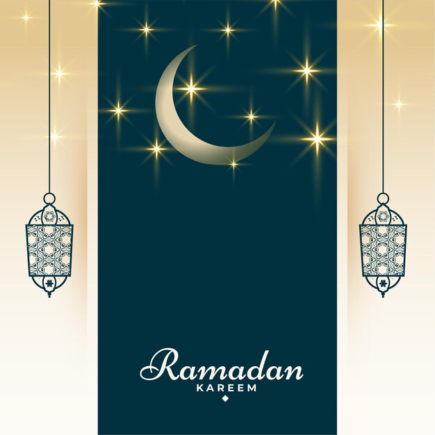 Gratis vector ramadan kareem religieuze groet met glitters