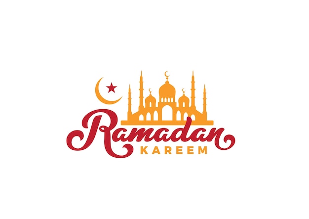 Ramadan kareem tekst belettering groet logo