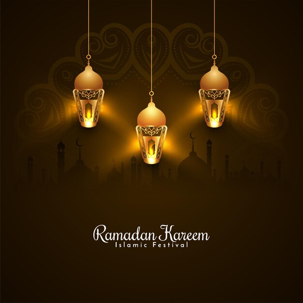 Ramadan Kareem traditionele islamitische festival groet achtergrond ontwerp vector