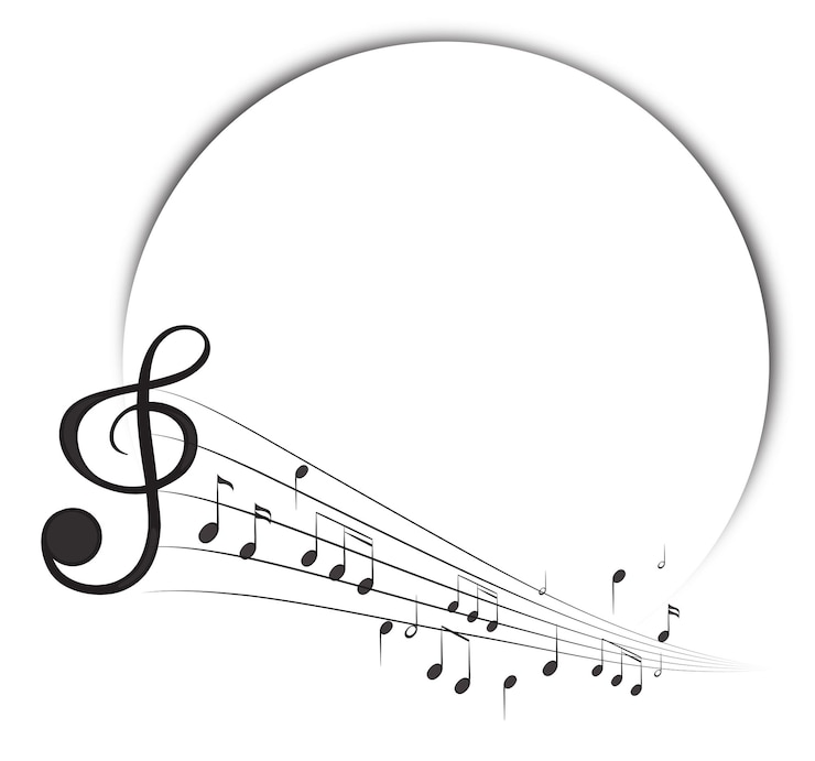 Gratis Vector randsjabloon met muzieknoten op de achtergrond