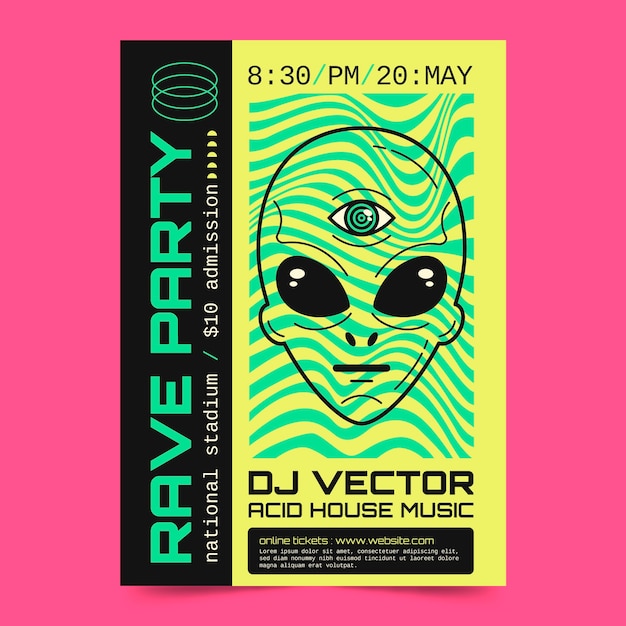 Rave party posterontwerp