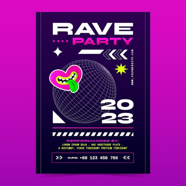 Rave party posterontwerp