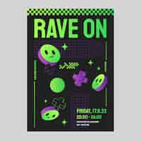 Gratis vector rave party posterontwerp