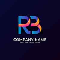Gratis vector rb-logo ontwerpsjabloon