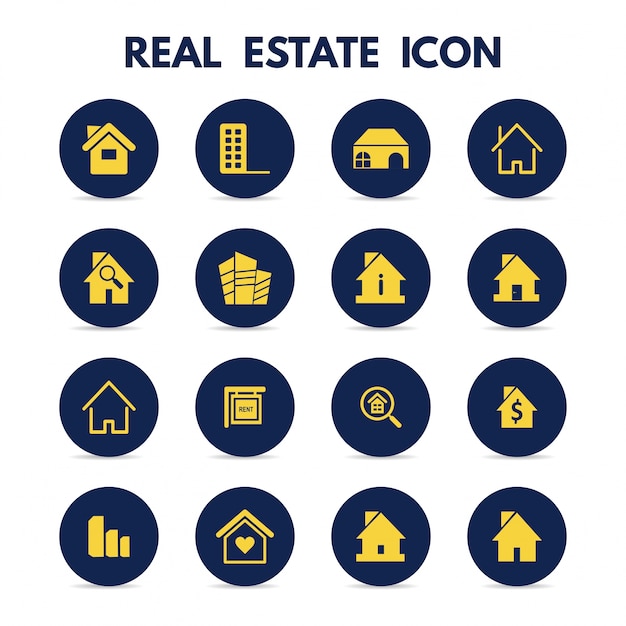 Gratis vector real estate iconen