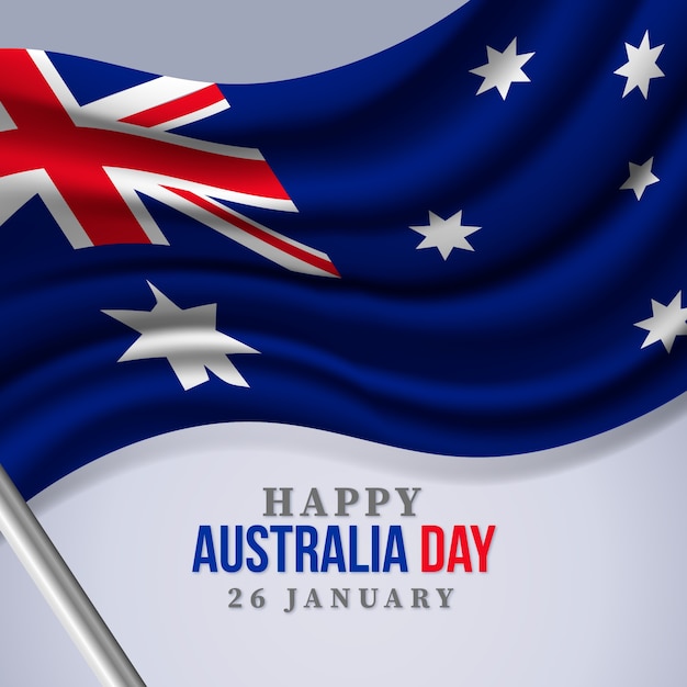 Gratis vector realistisch australië dagconcept