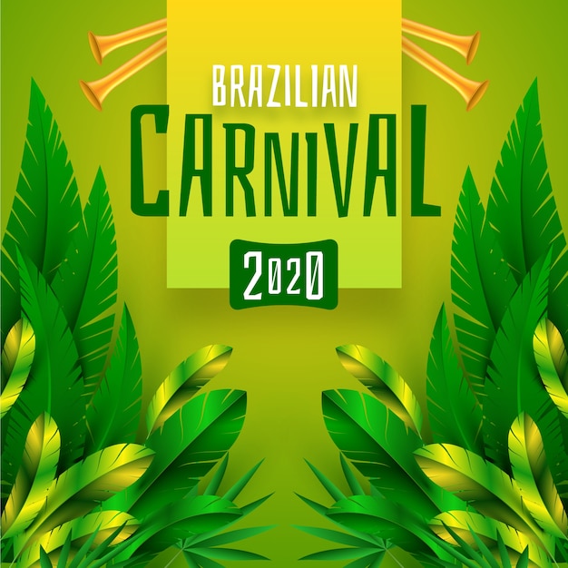 Realistisch braziliaans carnaval met exotisch gebladerte