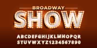 Gratis vector realistisch broadway-lettertypeontwerp