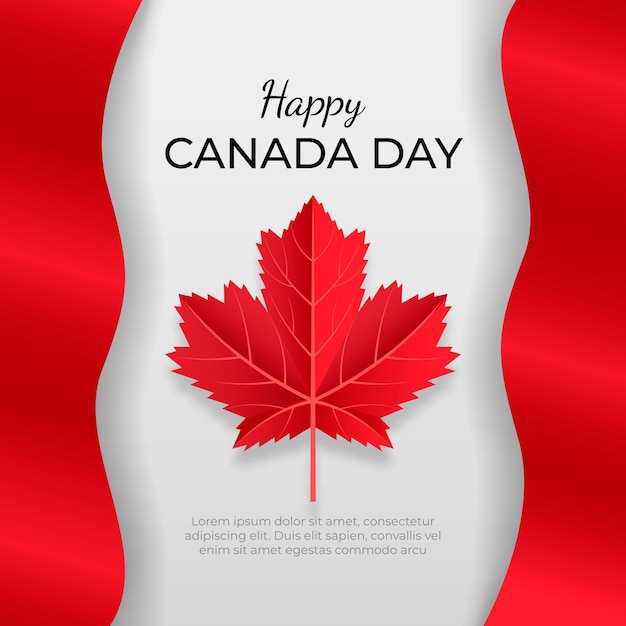 Gratis vector realistisch canada-dagconcept