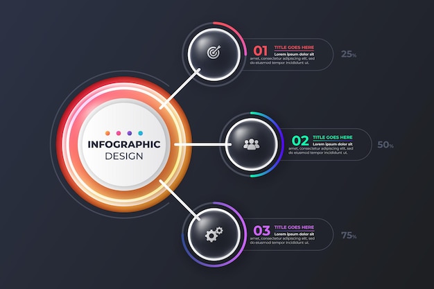 Realistisch cirkeldiagram infographic