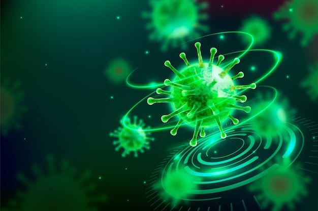 Realistisch coronavirus hologrambehang