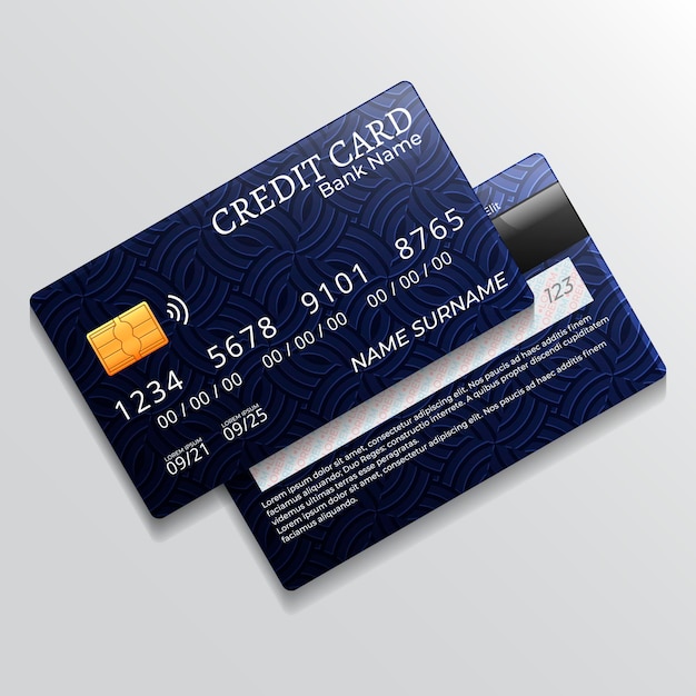 Gratis vector realistisch creditcardontwerp