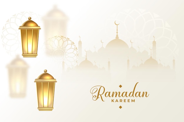Realistisch eid en ramadan kareem bannerontwerp