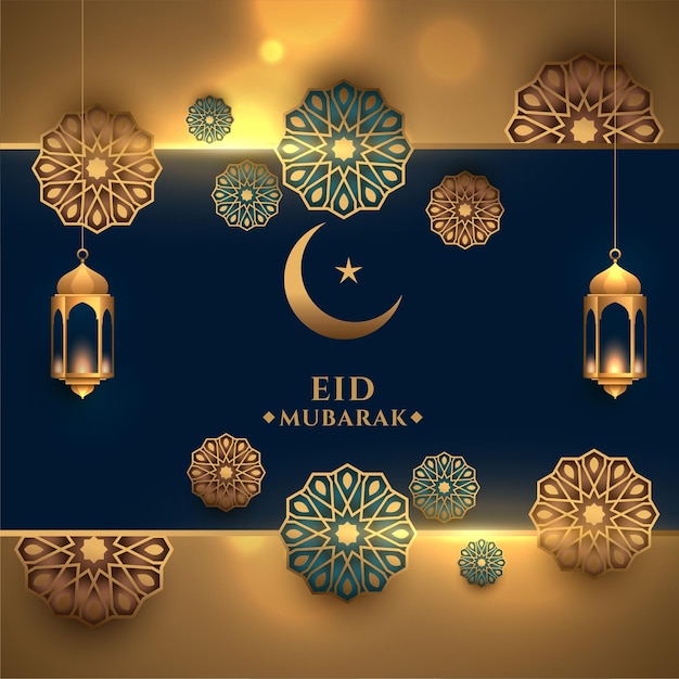 Realistisch eid mubarak artistiek ontwerp als achtergrond