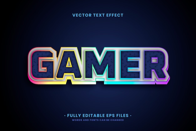 Gratis vector realistisch gamer-teksteffect