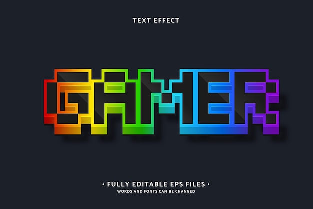 Gratis vector realistisch gamer-teksteffect