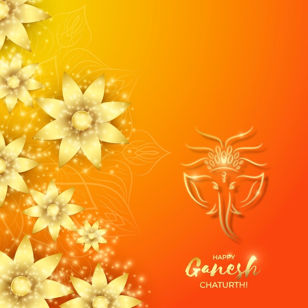 Realistisch ganesh chaturthi-concept