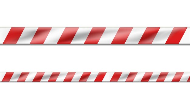 realistisch gevaar wit en rood gestreept lint, waarschuwingstape van waarschuwingsborden.