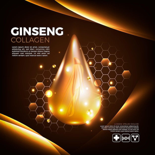 Realistisch ginseng-advertentieconcept