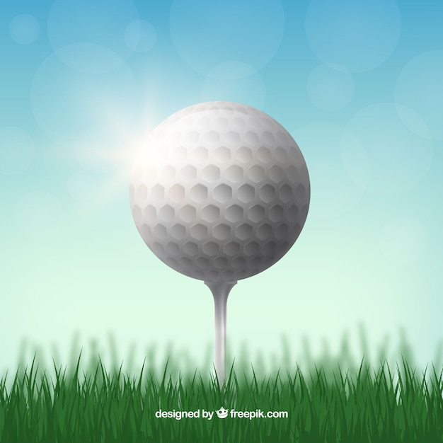 Gratis vector realistisch golfbalontwerp