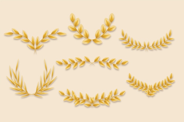 Gratis vector realistisch gouden bladerenframe