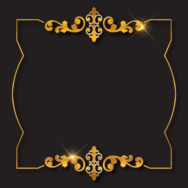 Gratis vector realistisch gouden frame-ontwerp