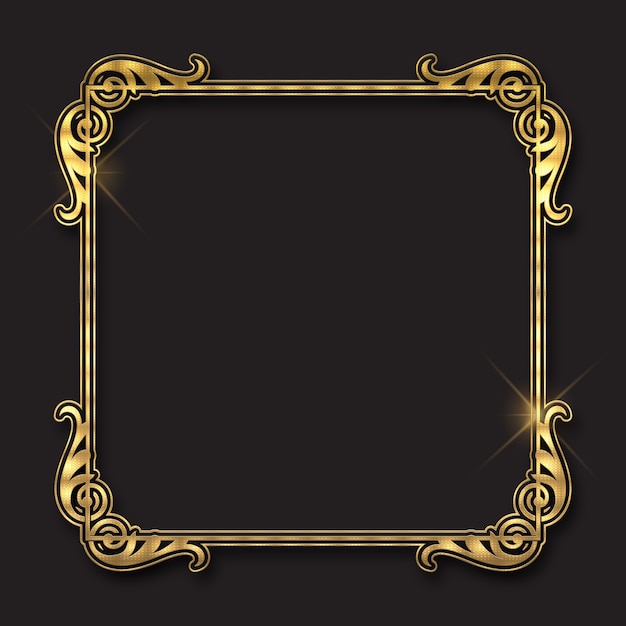 Realistisch gouden frame-ontwerp