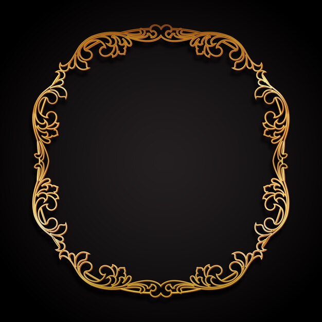 Realistisch gouden frame-ontwerp