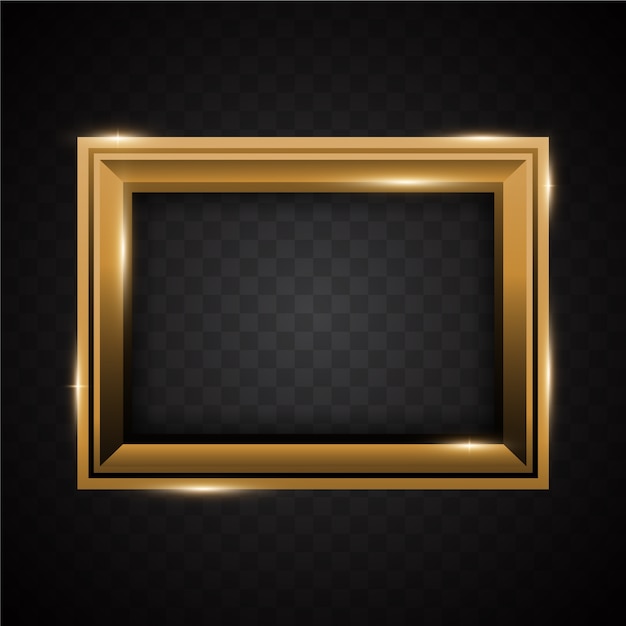 Gratis vector realistisch gouden frame-ontwerp