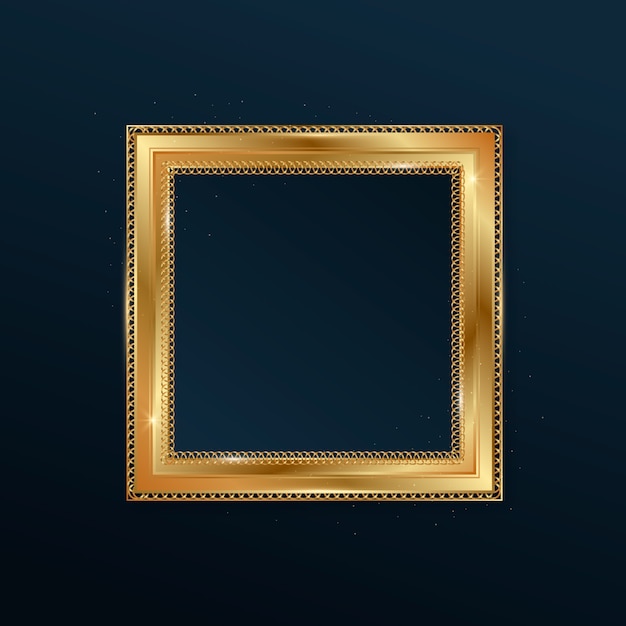 Realistisch gouden frame-ontwerp