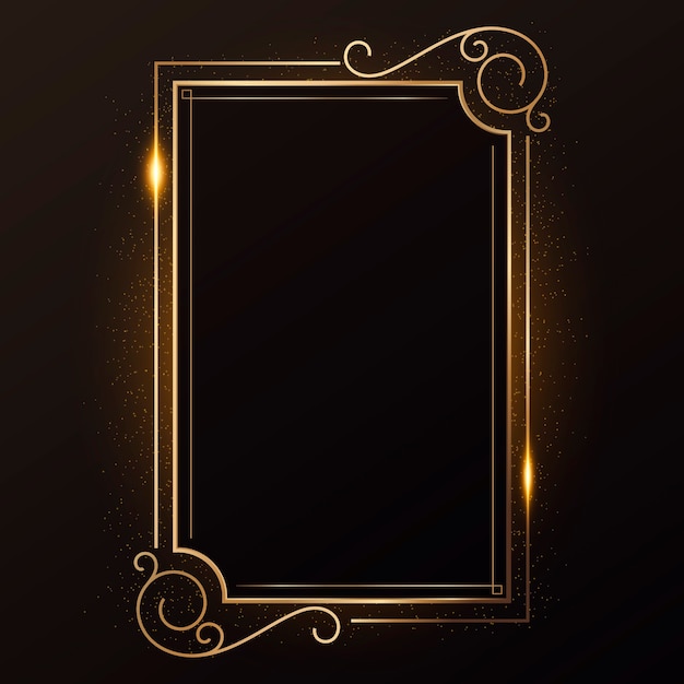 Gratis vector realistisch gouden frame-ontwerp