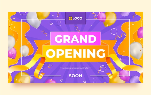 Gratis vector realistisch groots openingsbericht op facebook