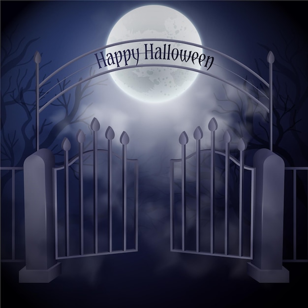 Gratis vector realistisch halloween-frame