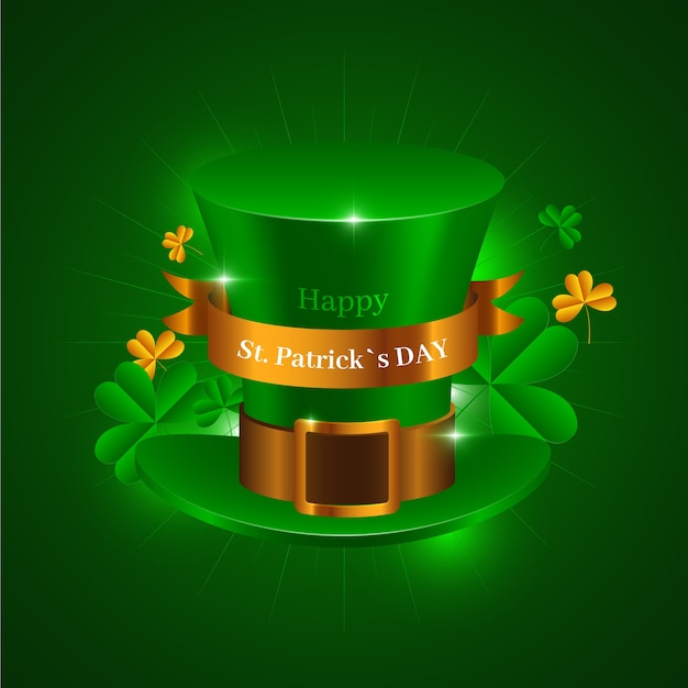 Gratis vector realistisch hoedenthema voor st. patrick's dag