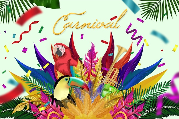 Gratis vector realistisch kleurrijk braziliaans carnaval