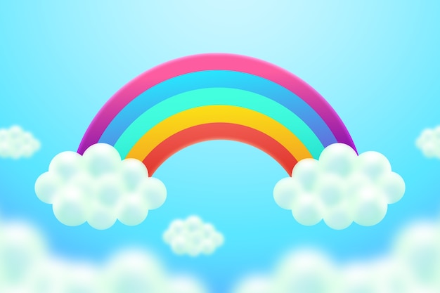 Gratis vector realistisch kleurrijk regenboogconcept