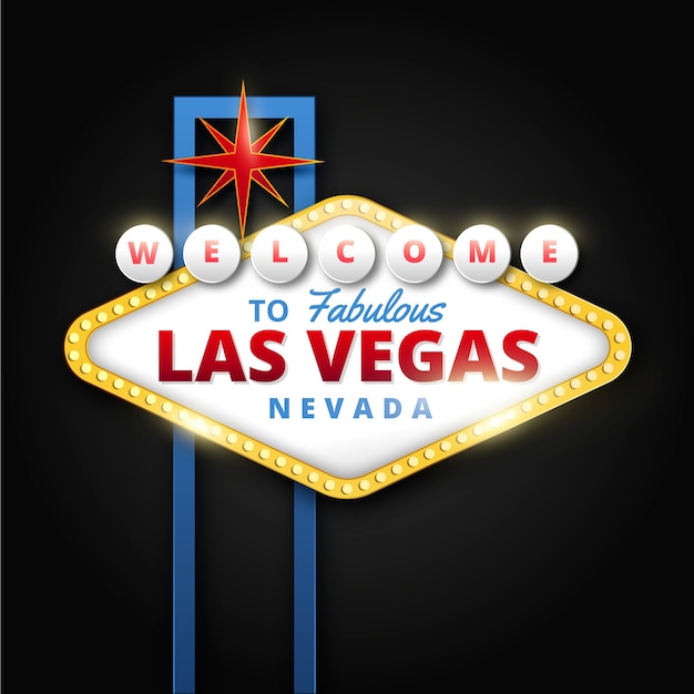 Gratis vector realistisch las vegas-tekenontwerp