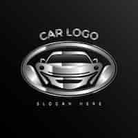 Gratis vector realistisch metalen auto-logo