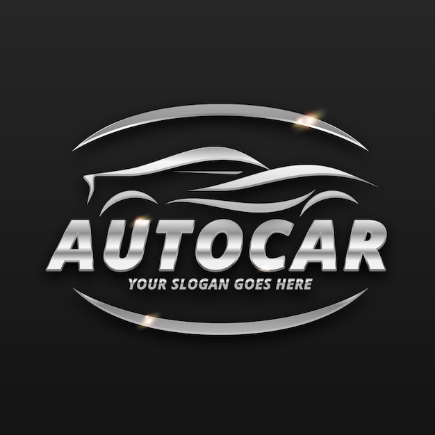Gratis vector realistisch metalen auto-logo