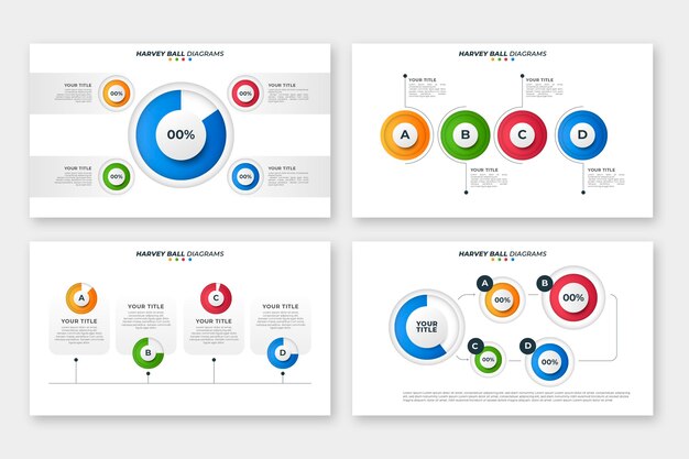 Realistisch ontwerp harvey ball diagrammen