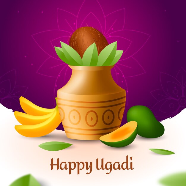 Realistisch ontwerp voor ugadi-evenement