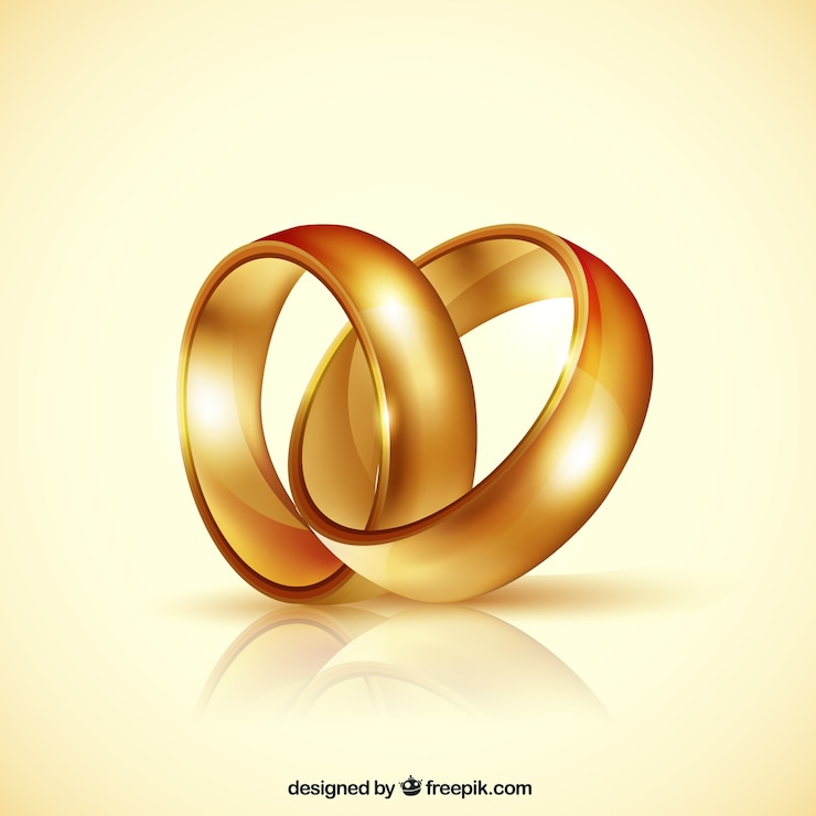 Gratis Vector realistisch paar gouden trouwringen