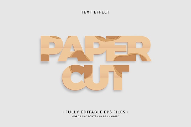 Realistisch papier uitgesneden teksteffect