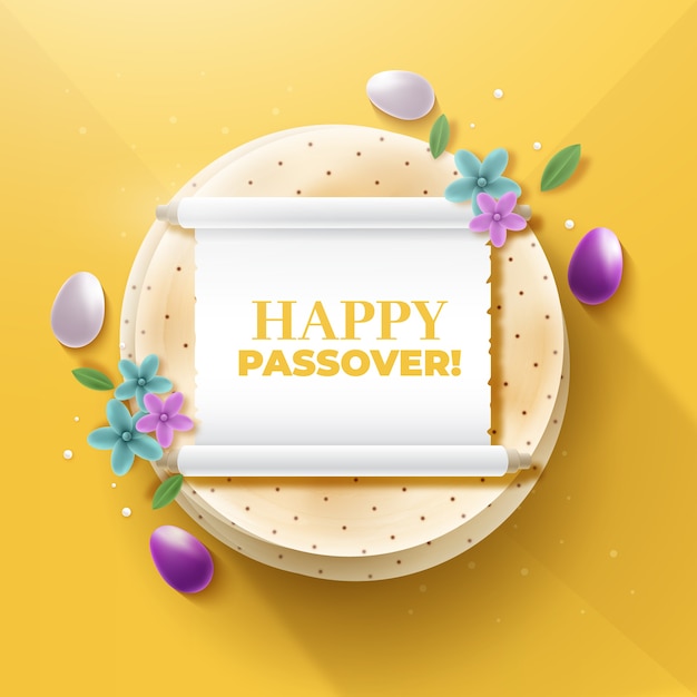 Gratis vector realistisch pascha (pesach) concept