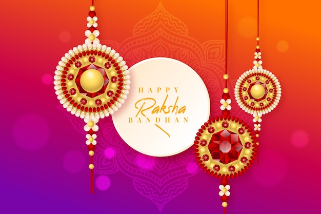 Gratis vector realistisch raksha bandhan-concept