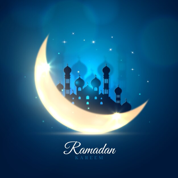 Realistisch ramadan achtergrondconcept