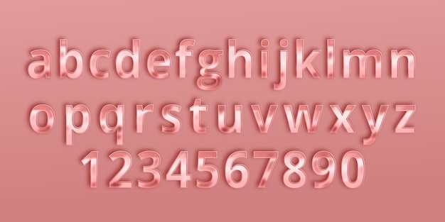 Realistisch roségouden alfabetontwerp