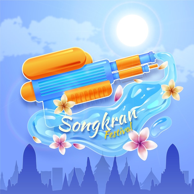 Realistisch songkran-concept