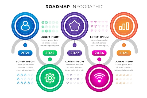 Gratis vector realistisch stappenplan infographic sjabloon