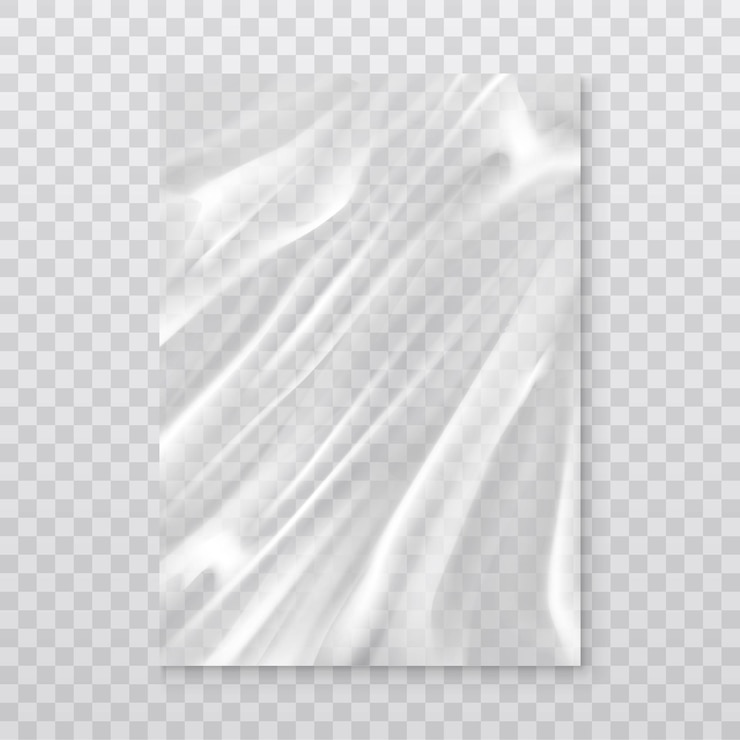 Gratis Vector realistisch vectorpictogram filmpolyethyleen op transparante achtergrondtransparante plastic film